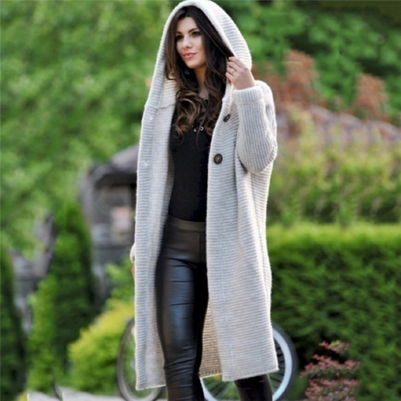 Spring Autumn Winter Women Solid Long Warm Soft Sweater Loose Knitting Cardigan Coat Office Lady Coat alx