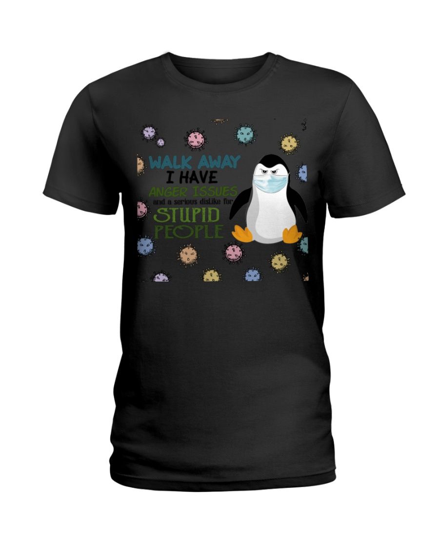 Penguin Corona Stupid People Black T-Shirt Hoodie All Color Size S-5Xl