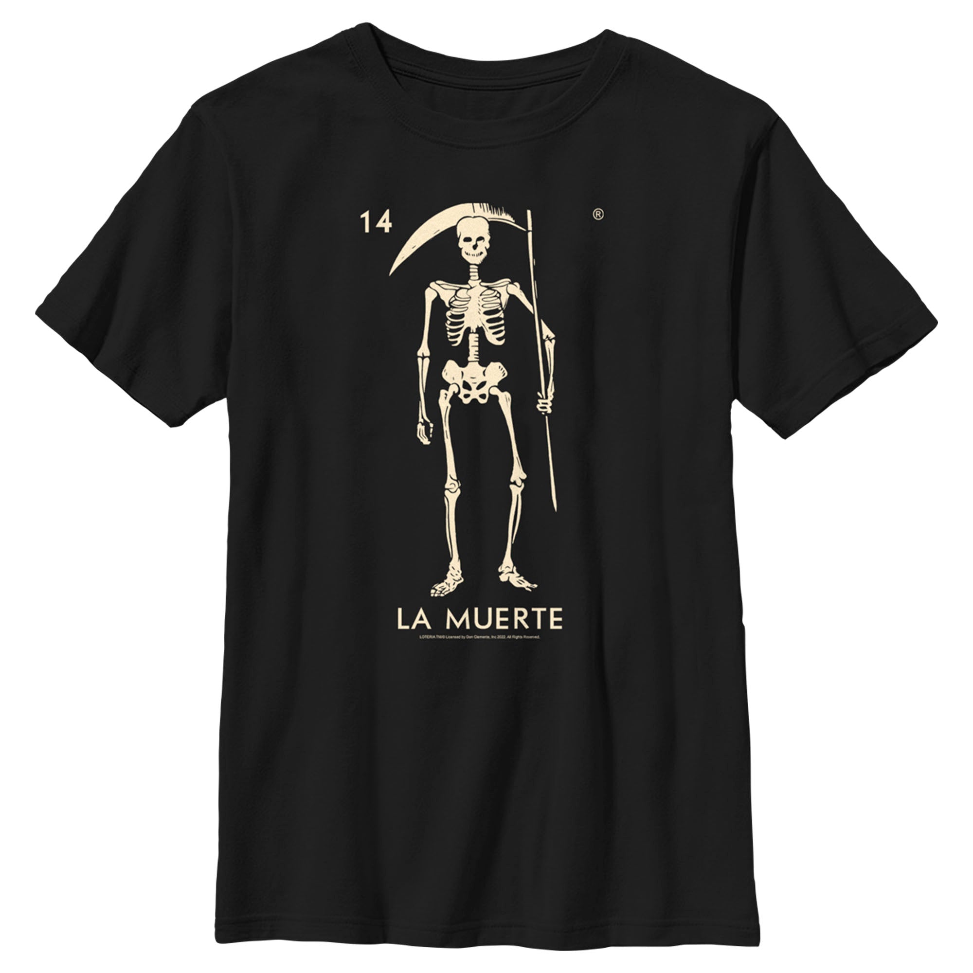 Boy’S Loteria La Muerte Number 14 Card T-Shirt