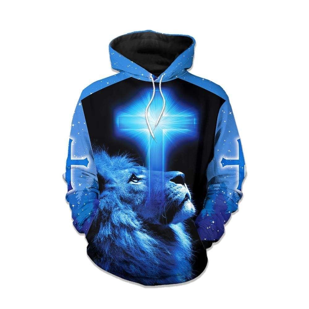 Way Maker Miracle Worker Lion Blue Amazing Design 3D Printed Sublimation Hoodie Hooded Sweatshirt Comfy Soft And Warm For Men Women S To 5Xl Ctc16011018