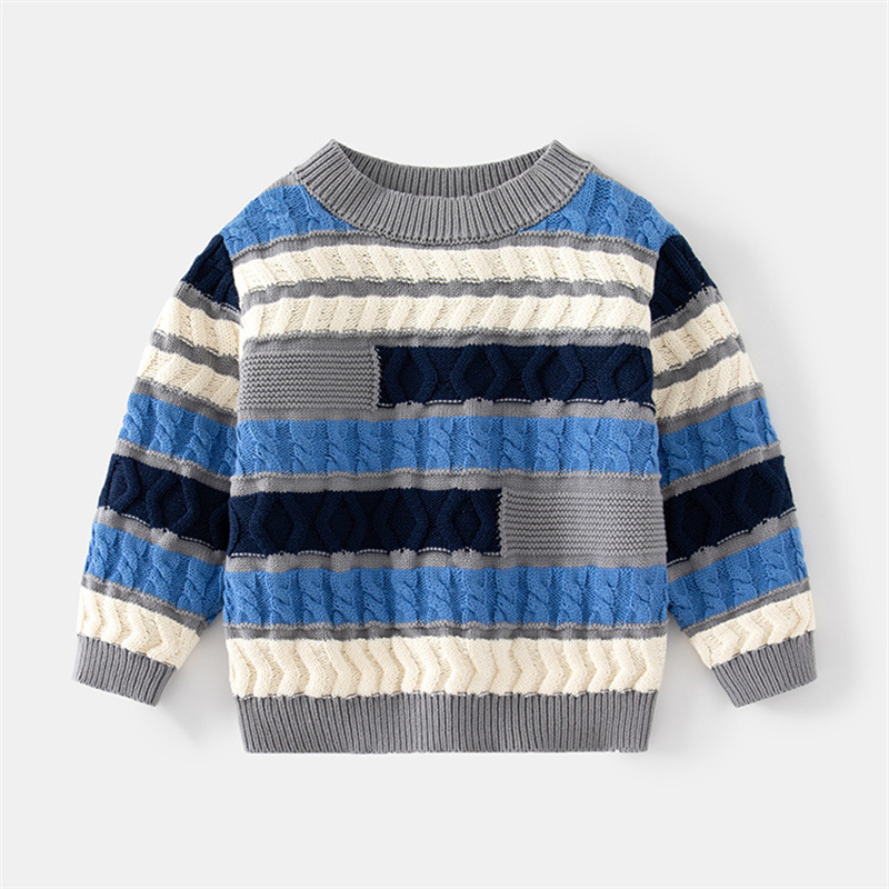 Baby Boy Clothes 1-6Y Autumn Winter New Warm Knit Sweater Boys Fashion Colorblock Sweater Pullover Knit Sweater Boys Sweater alx