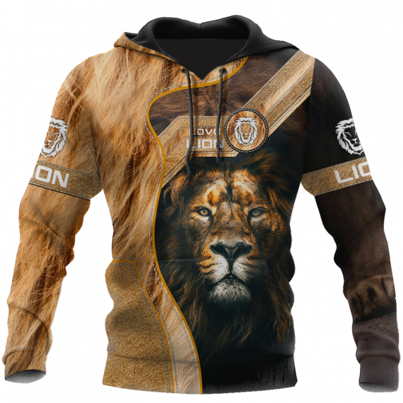 Unisex Hoodie All Over Print Lion Gifts I Love Lion Over Printed Us Unisex Size Hoodie