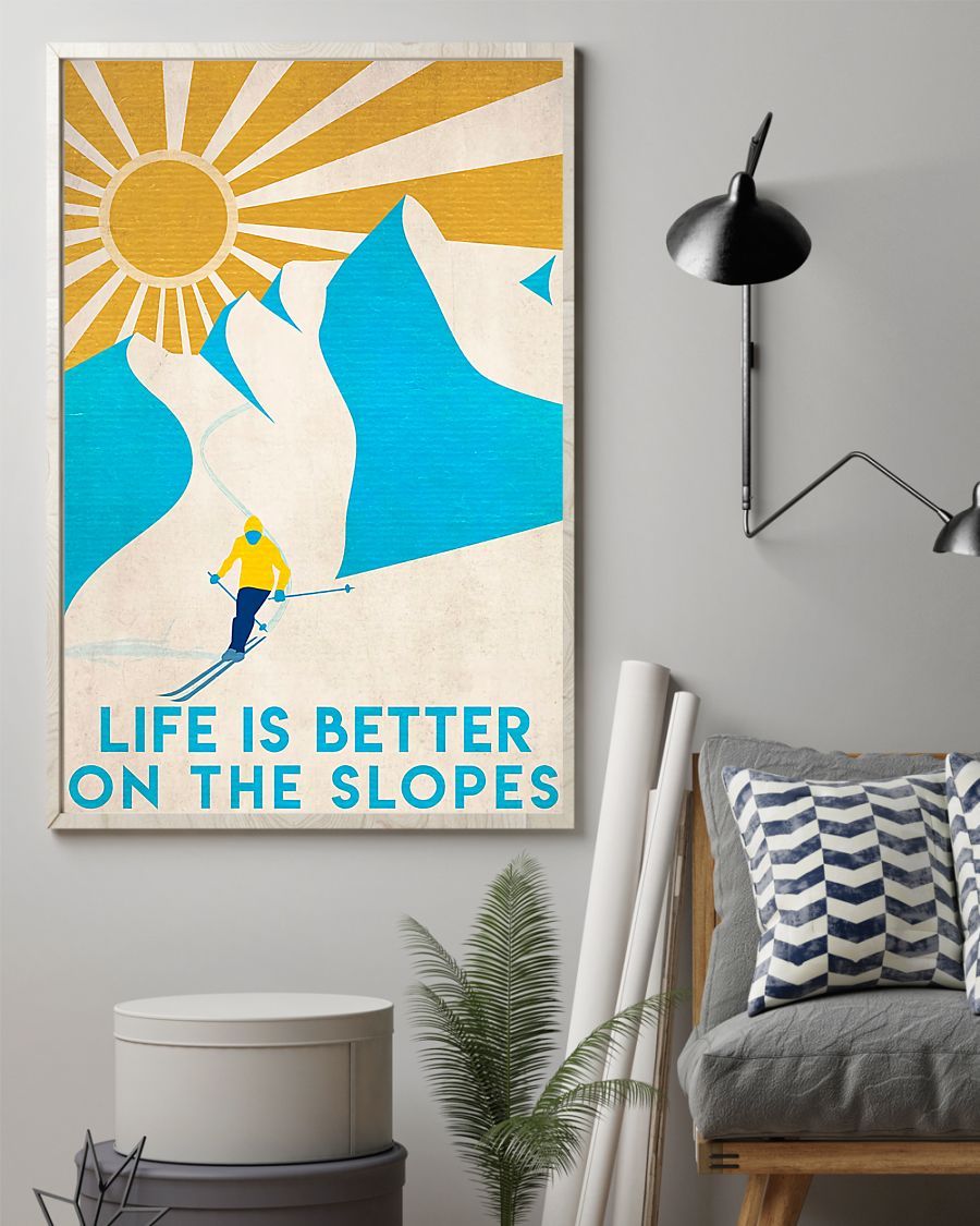 Life Is Better Skiing Vertical Canvas And Poster | Wall Decor Visual Art