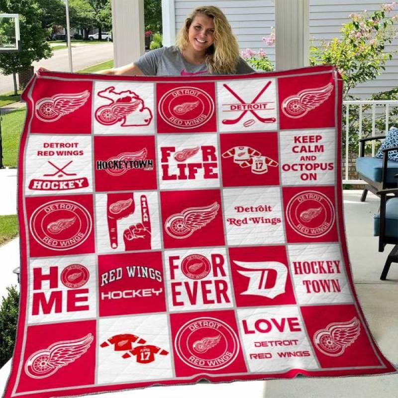 Detroit Red Wings Quilt Blanket 03