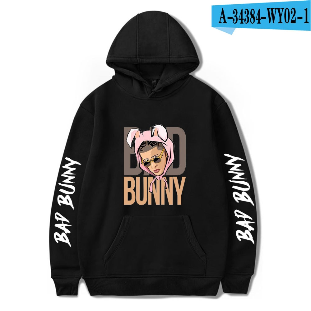 Bad Bunny Merch Bad Bunny Pullover Hooded Sweatshirt