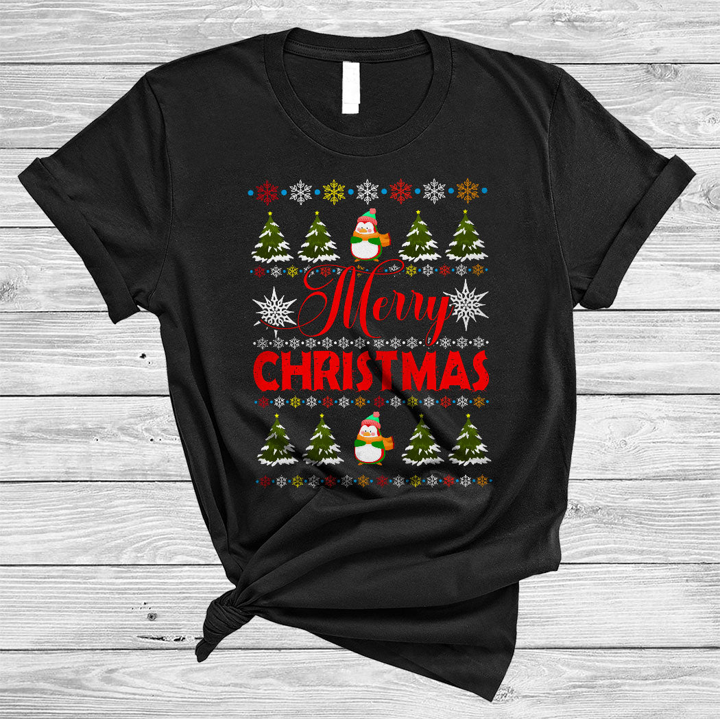 Merry Christmas Funny Christmas Sweater Penguin Lover Xmas Squad Family Group T-Shirt