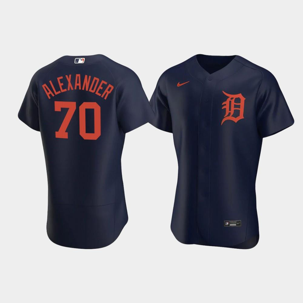 Tyler Alexander 70 Detroit Tigers Navy Alternate Jersey