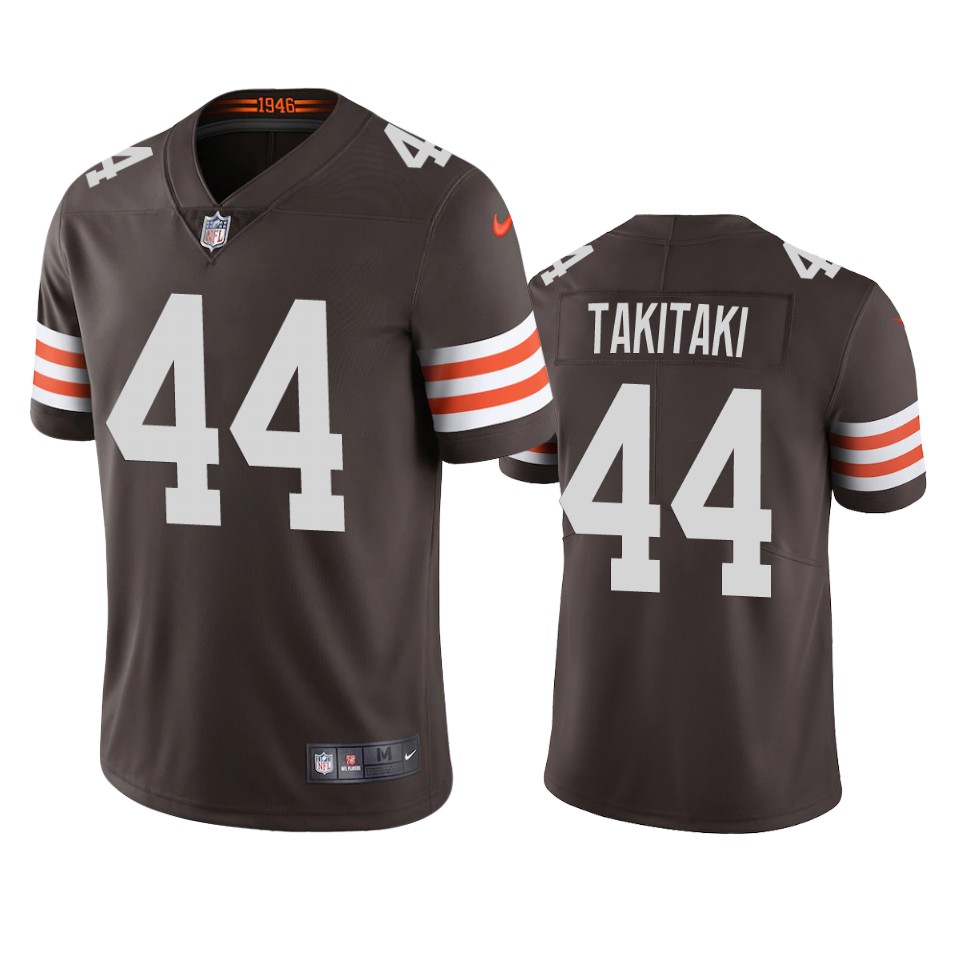 Cleveland Browns Sione Takitaki Brown 2020 Vapor Limited Jersey – Mens