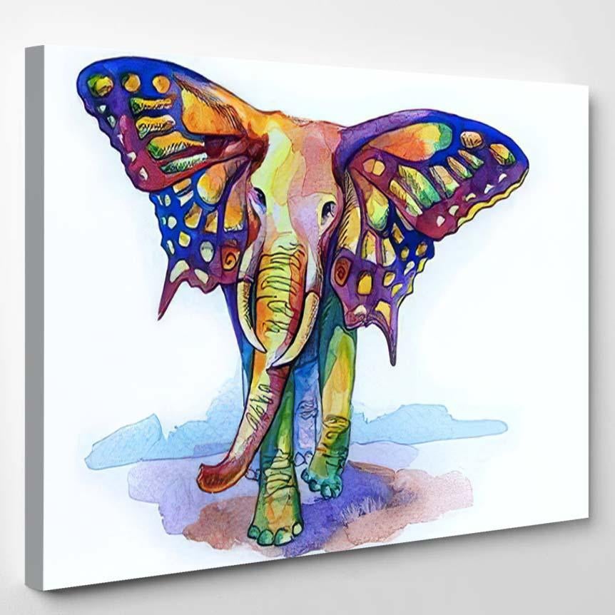 Fantastic Colorful Elephant Butterfly Wings Fantasy – Fantastic Canvas Print