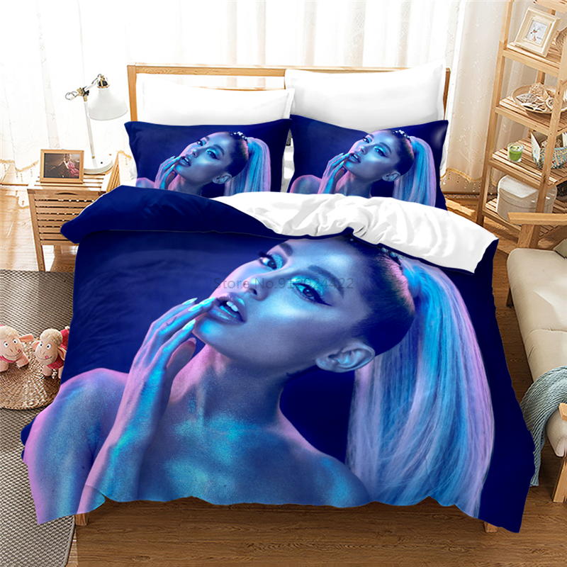 Ariana Grande Singler Printed 3D Bedding Set Bed Bedclothes Duvet Cover Set Pillowcase Queen King Size