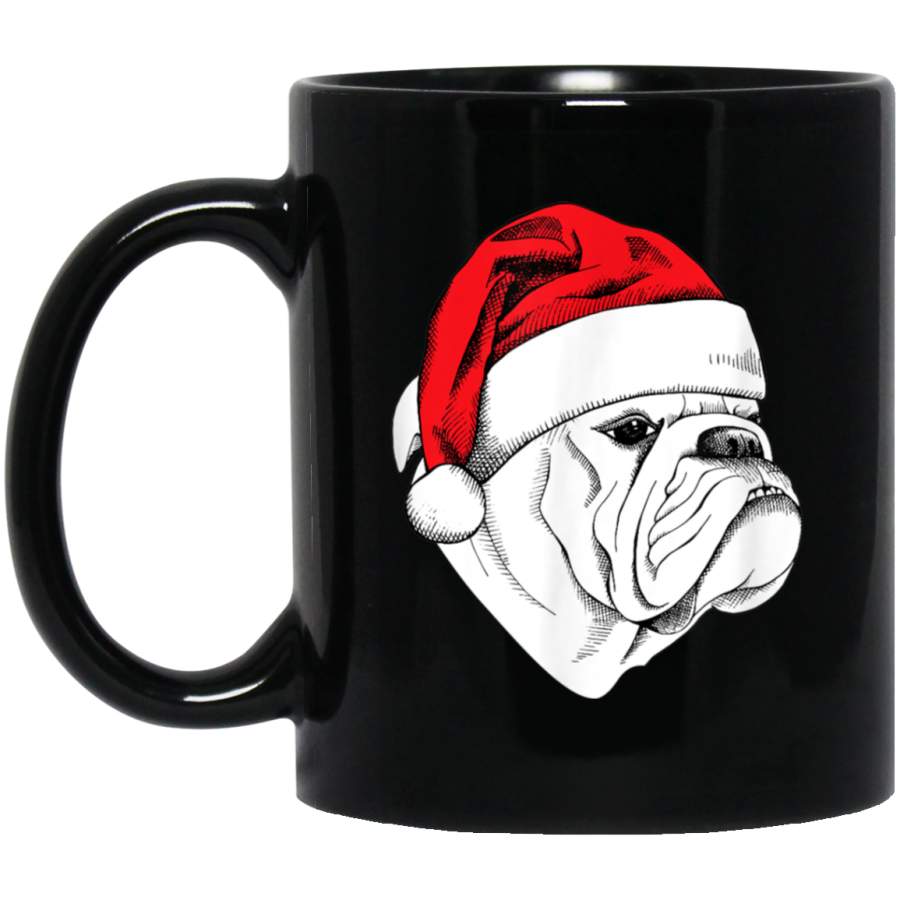 Bulldog Ugly Christmas Sweater  Funny Holiday  11 oz 15 oz Mug Black