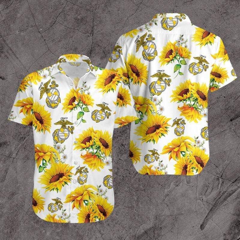 Shop From 1000 Unique Hawaii Aloha Shirts Us Marine Sunflower Ha48751