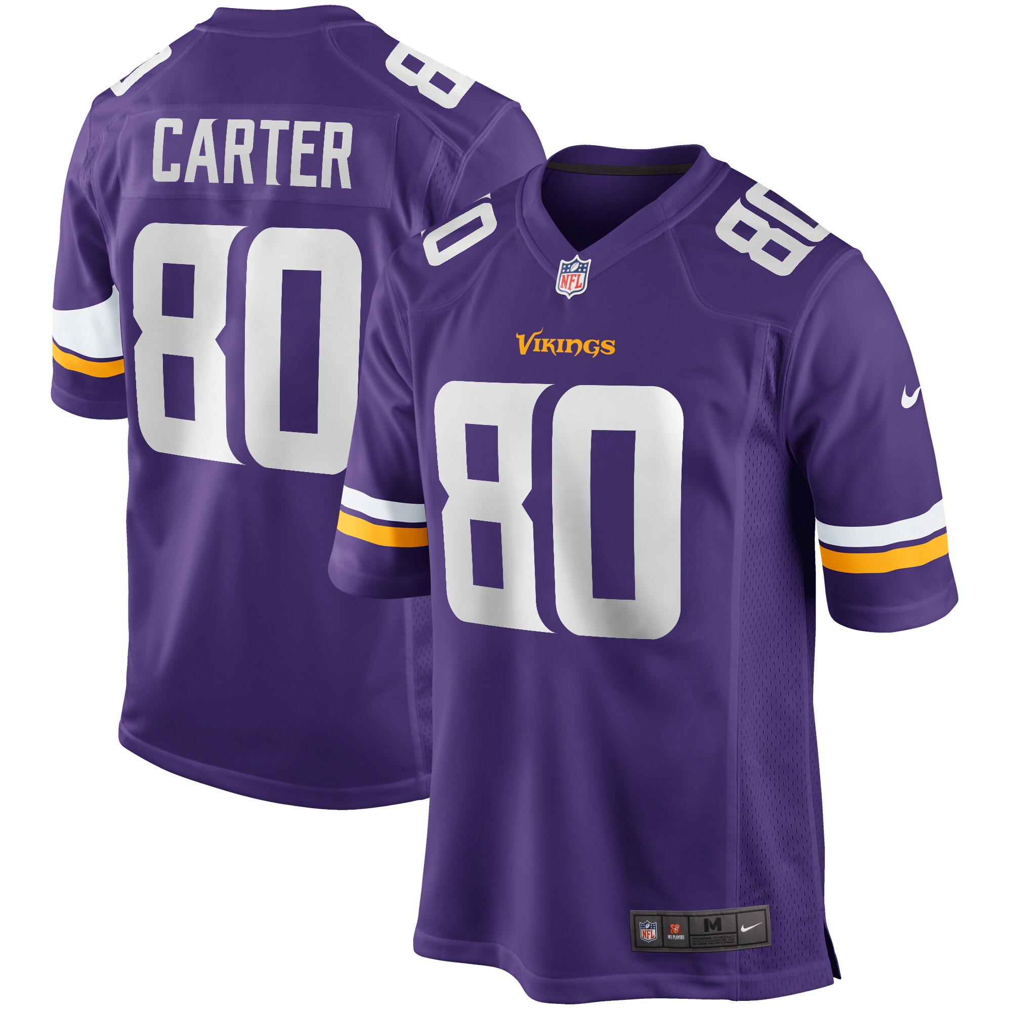 Cris Carter Minnesota Vikings Game Retired Player Jersey – Purple