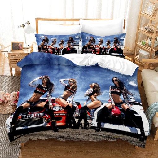 The Motorcycle Girl 1 Duvet Cover Pillowcase Home Decor 3D Bedding Set 6