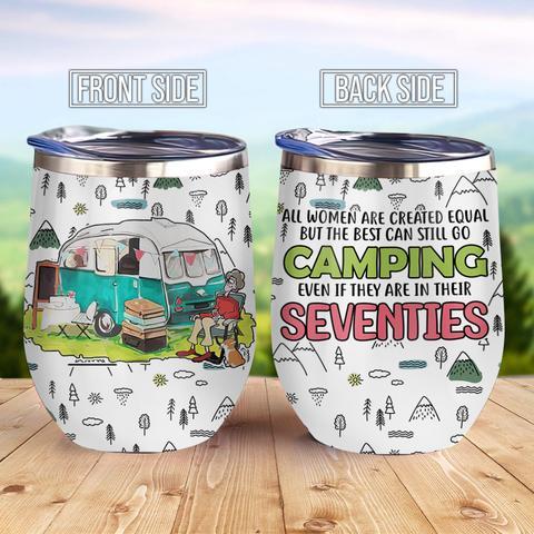 Camping Women Passion Wine Tumbler, Personalized Tumblers, Tumbler Cups, Custom Tumblers