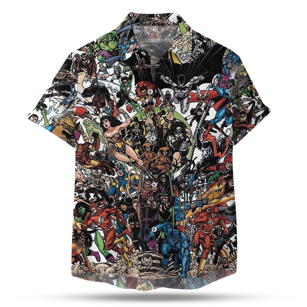 Superhero Comic Characters All Over Print Combo Hawaii Shirt Beach Shorts Ha103323