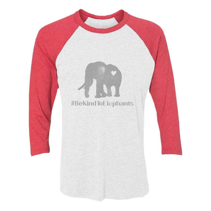 Be Kind To Elephants Support 3/4 Sleeve Baseball Jersey Shirt