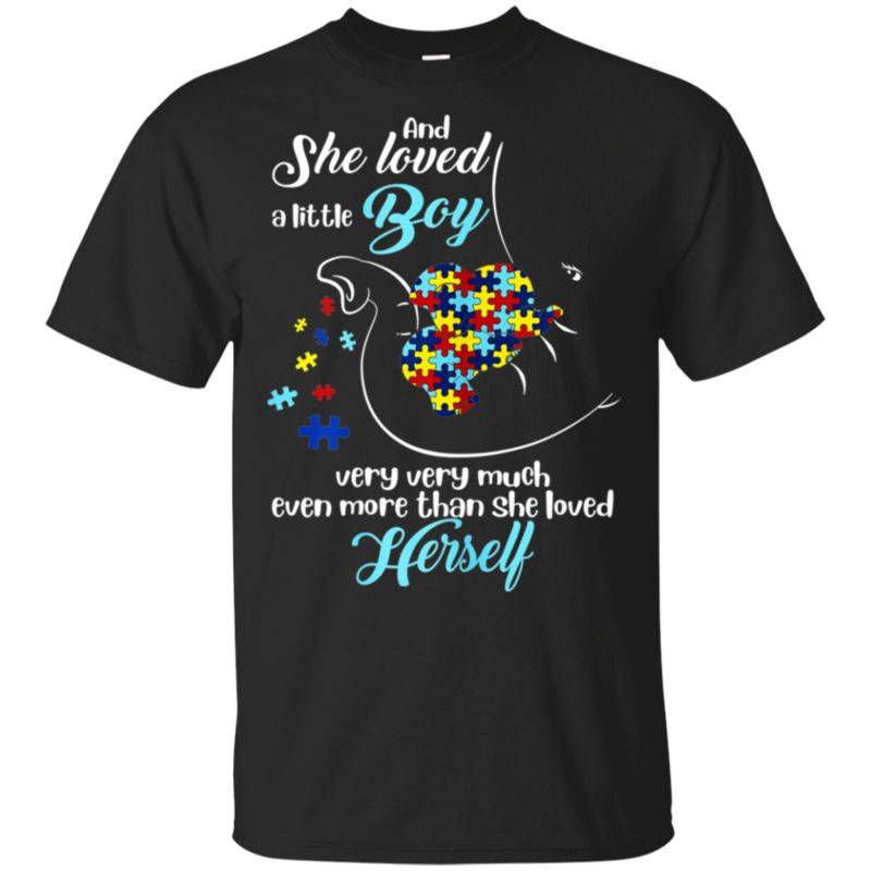 Find Autism Awareness And She Loved A Little Boy Elephant Shirt G200 Gildan Ultra Cotton T-shirt