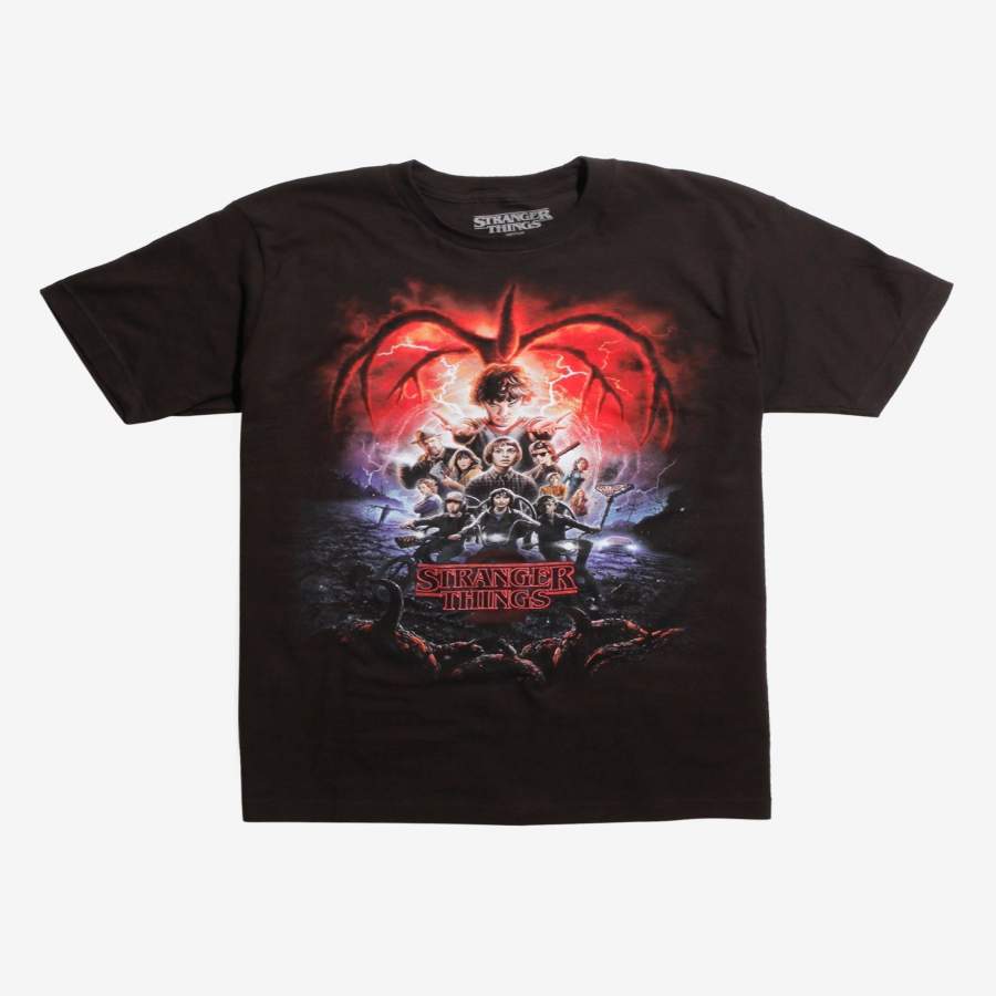 Fashion Men’s T-Shirt STRANGER THINGS SEASON 2 POSTER T-SHIRT Men Cotton T Shirt Funny Shirts