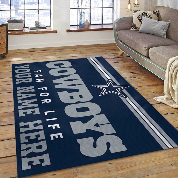 Dallas Cowboys Fan Customizable Living Room Rug Rug Us Gift Decor ...