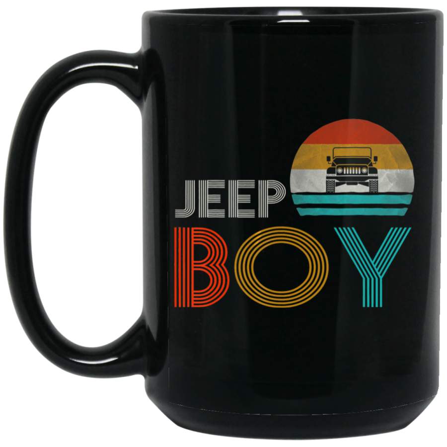 Vintage Jeeps Jeep-Boy Retro Sunset Jeeps Boy Jeeps Offroad Coffee Mug