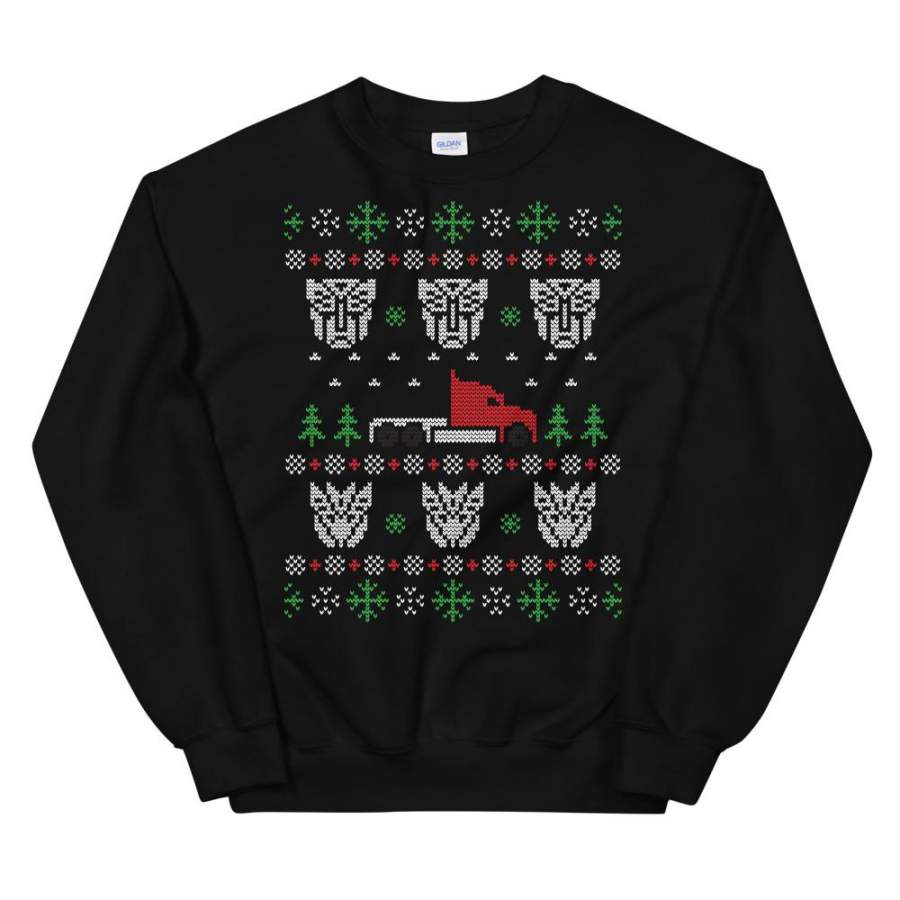 Transformers Transparent For Christmas Ugly Sweater Design Unisex Sweatshirt