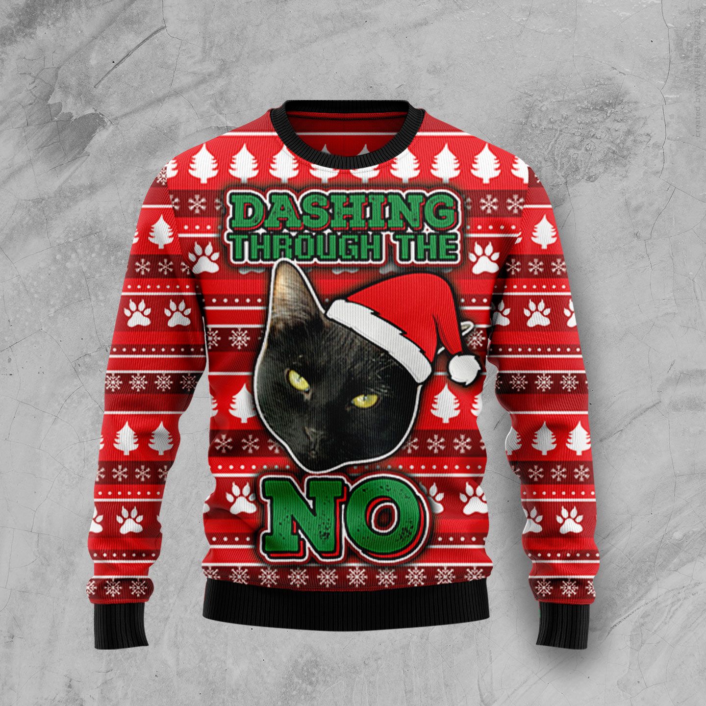 Black Cat Ugly Christmas Sweater | For Men & Women | Adult | Us5082