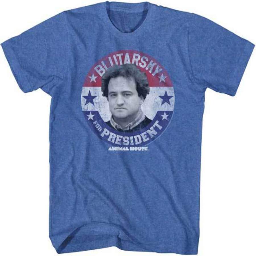 ANIMAL HOUSE-BLUTARSKY FOR PREZ-ROYAL HEATHER ADULT S/S T-SHIRT