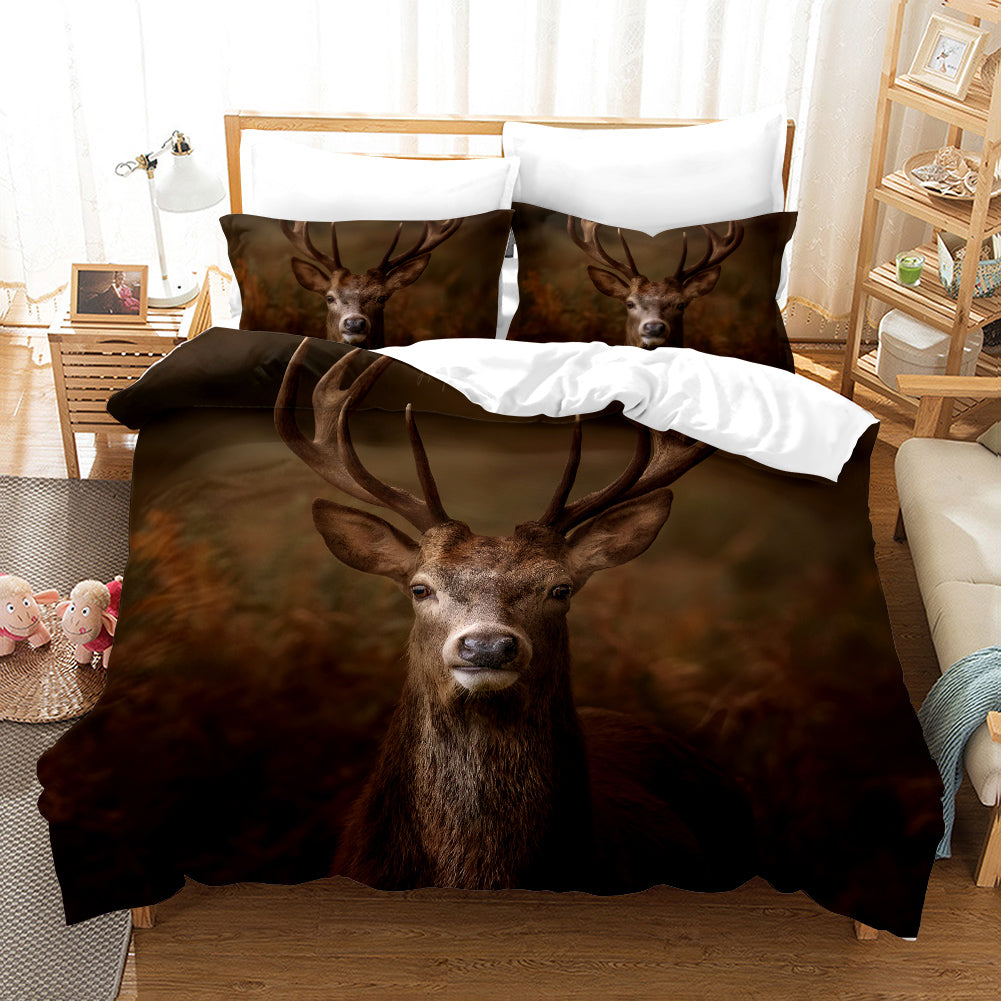 3D Animal Elk Quilt Cover Set Bedding Set Duvet Cover Pillowcases 89