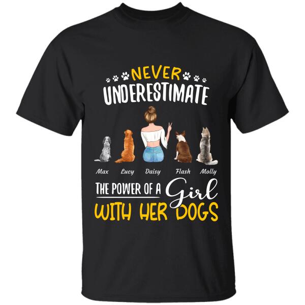 Never Underestimate The Power Of A Girl With Her Pets Personalized Pet T-Shirt