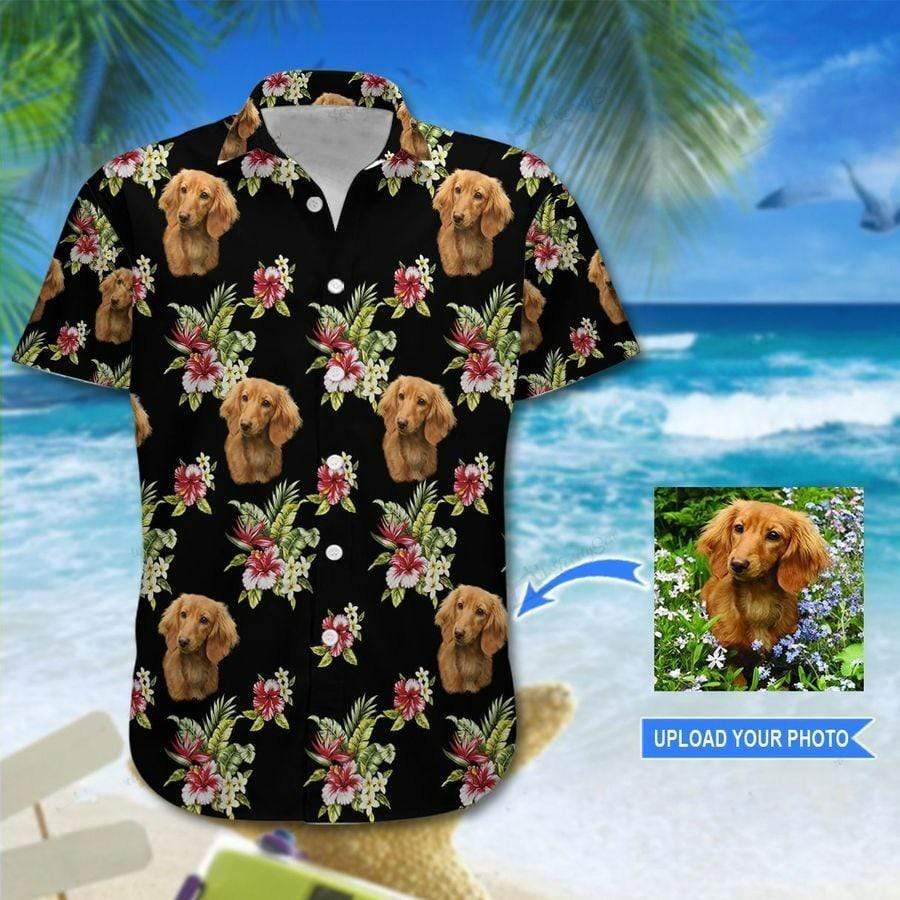 Hawaii Aloha Shirt Made In Dachshund Floral Custom Photo Ha70500