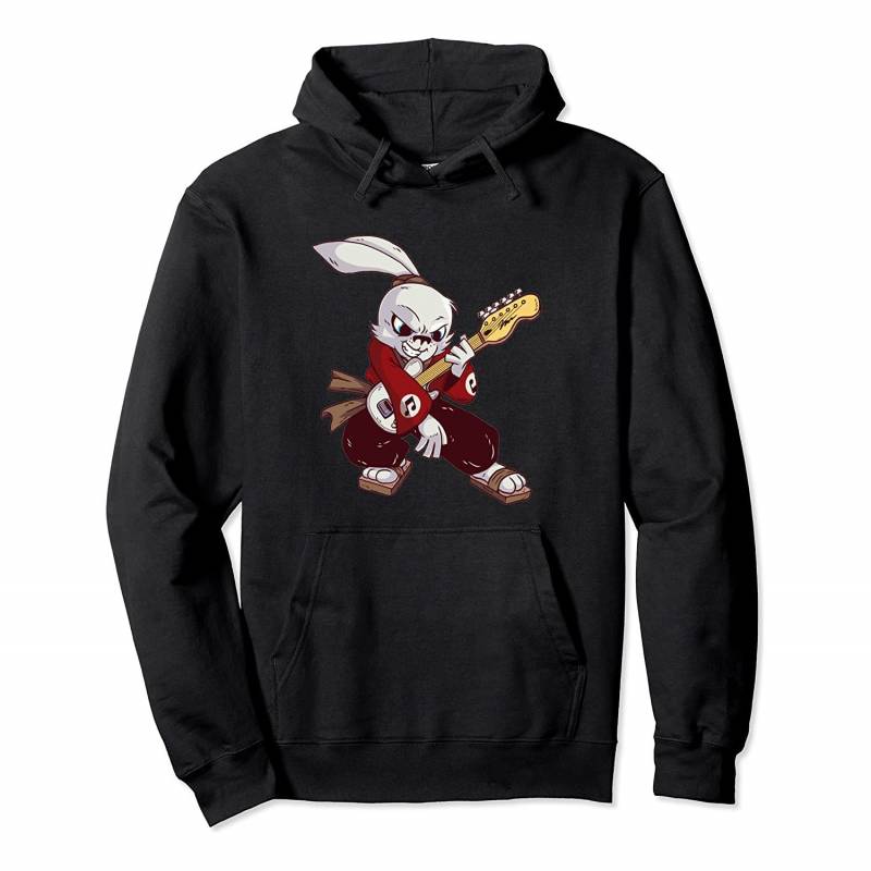 Japanese SAMURAI GUITARIST RABBIT Warrior Miyamoto Gift Pullover Hoodie, T-Shirt, Sweatshirt