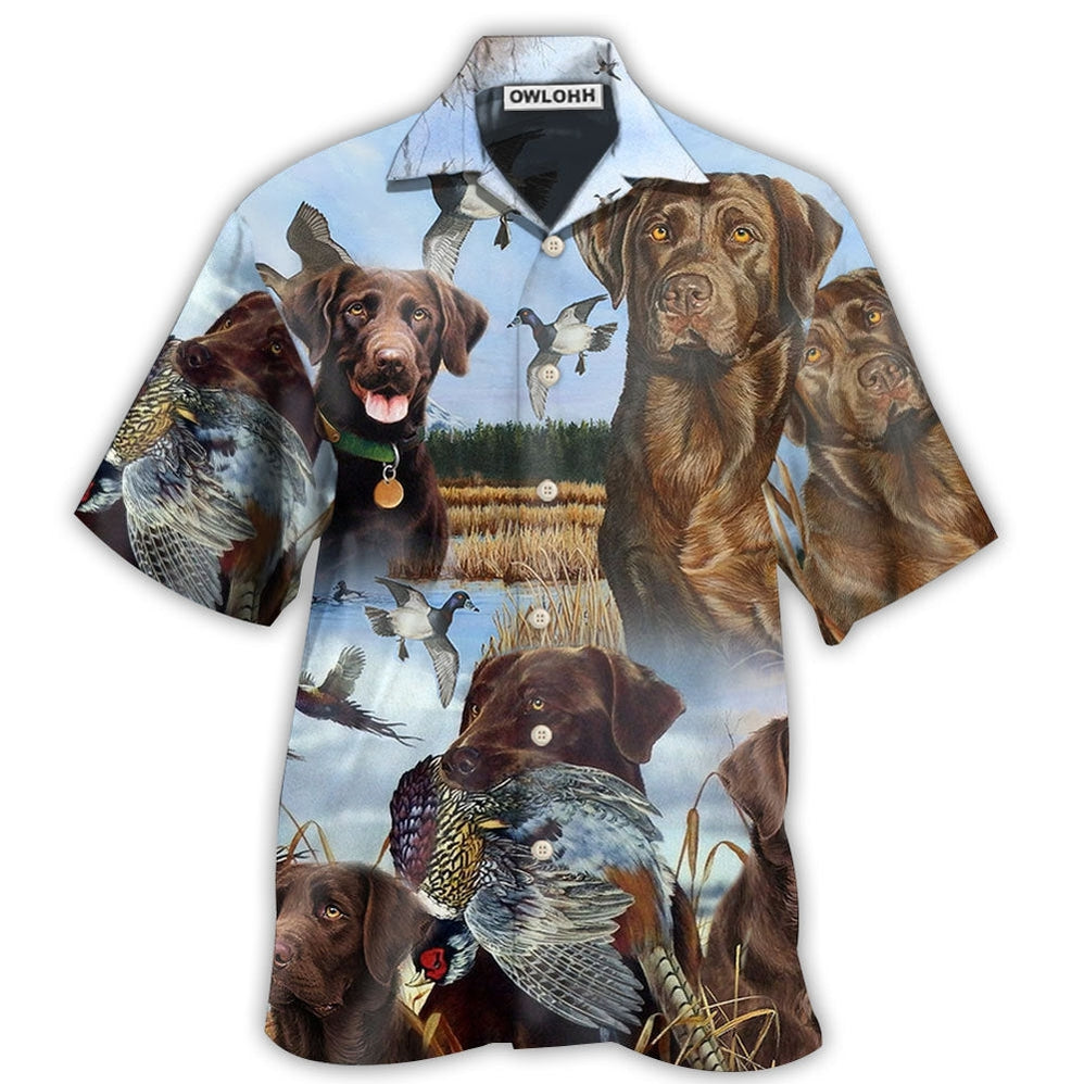 Hunting Chocolate Labrador Retriever Blue Sky Hawaii Shirt Ha56123