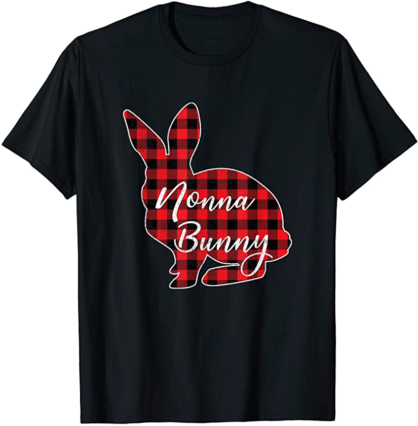 Nonna Bunny T-Shirt, Buffalo Plaid Nonna Bunny T-Shirt