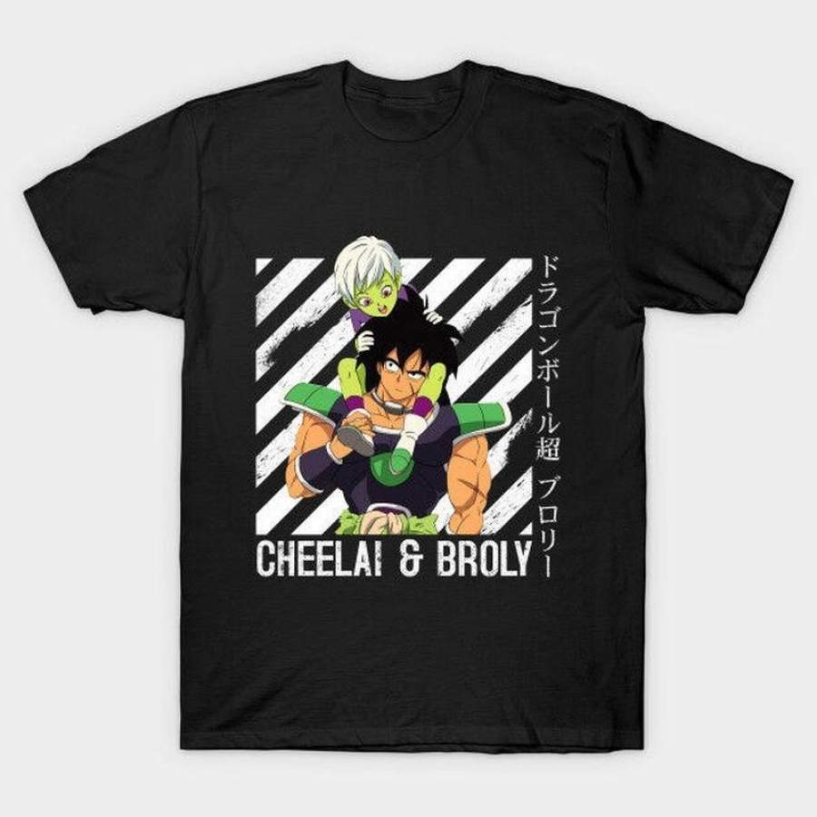 Dragon Ball Super Broly Cheelai Sitting On Broly Shoulder Black T-Shirt