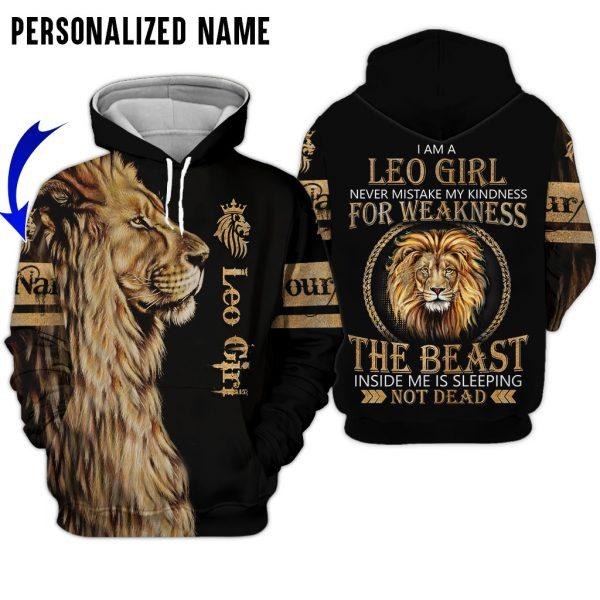 Leo Girl Black Queen Custom Name 3D All Over Print | For Men & Women | Adult | Cn2208