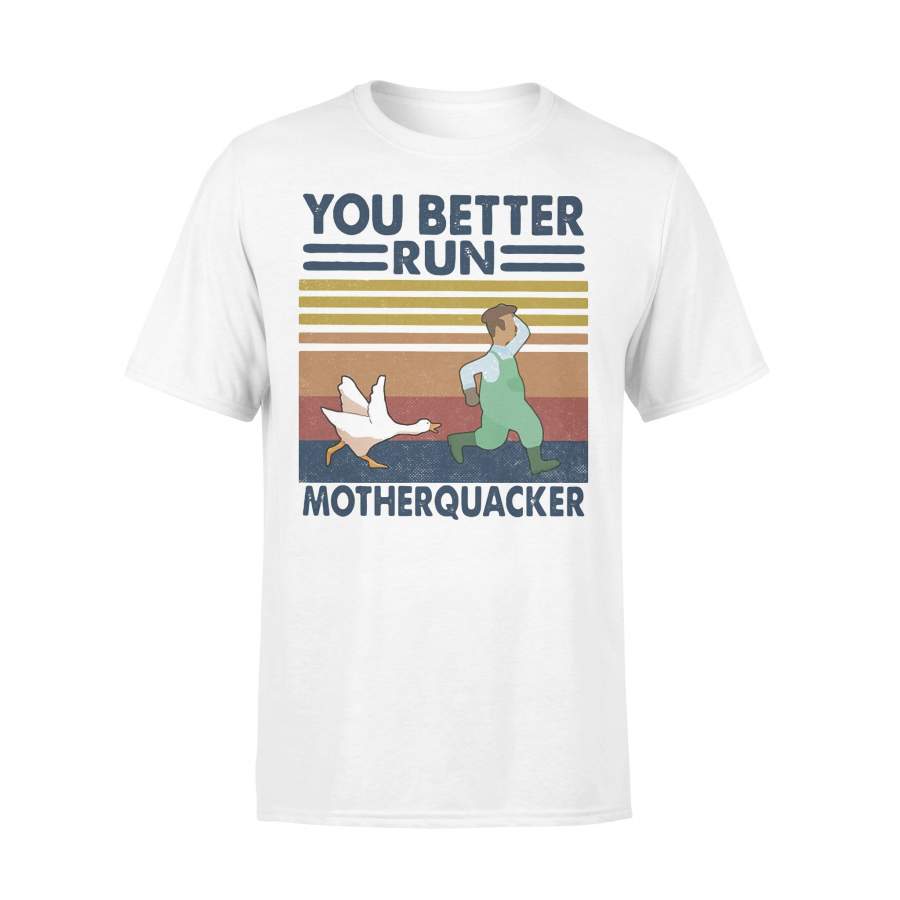 Duck You Better Run Motherquacker Vintage Retro T-shirt