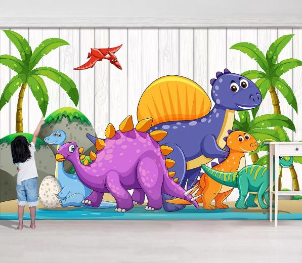 3D Dinosaur Wall Mural Wallpaper 951