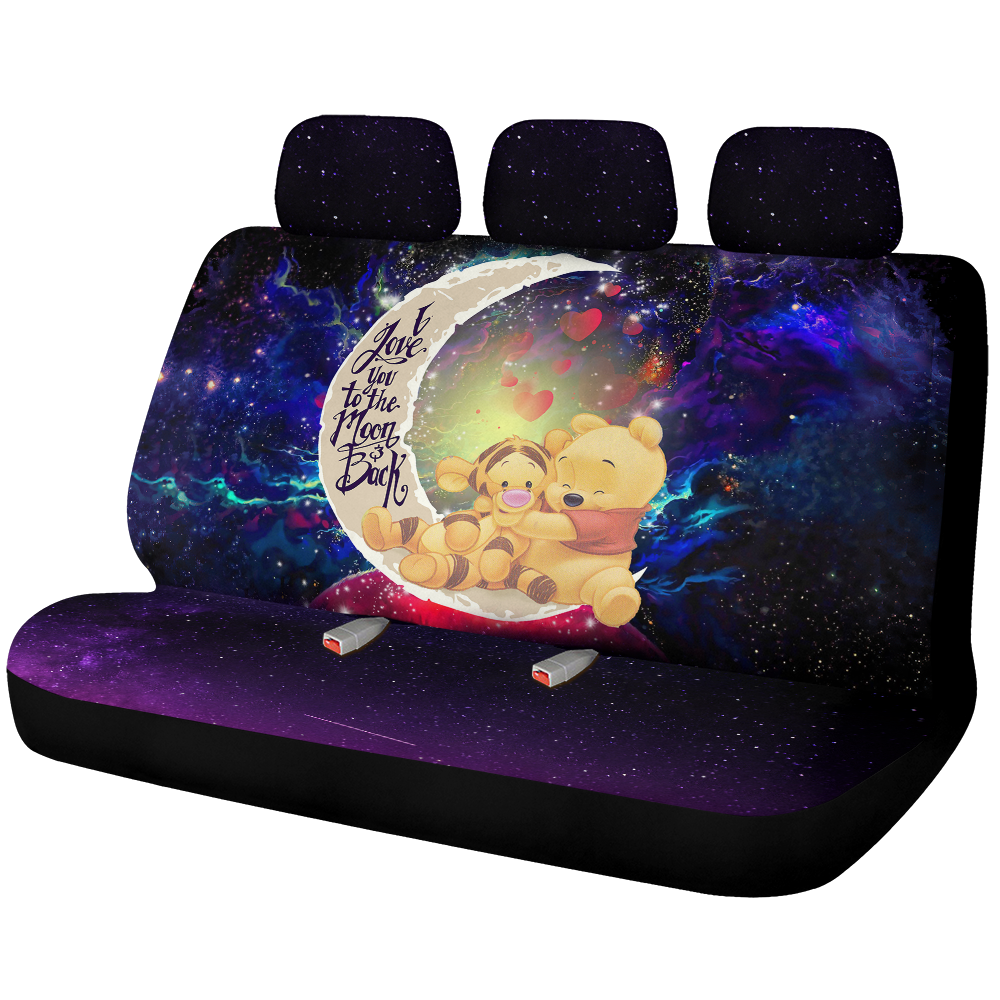 Winnie The Pooh Love You To The Moon Galaxy Premium Custom Car Back Seat Covers Decor Protectors