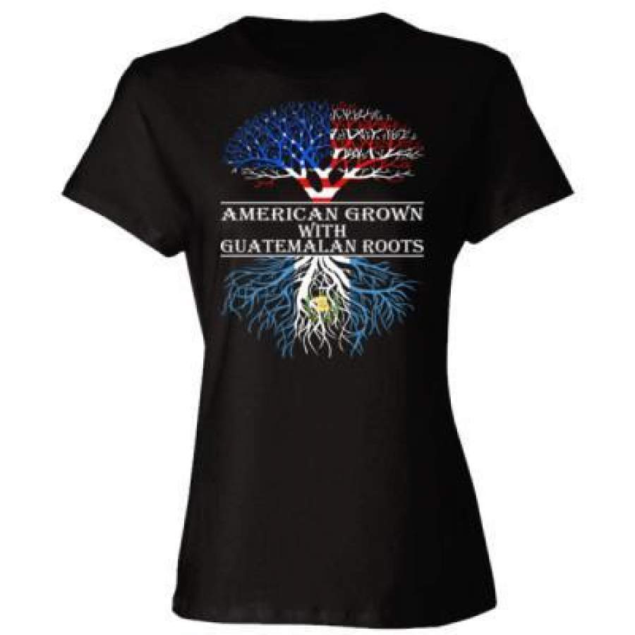 AGR American Grown With Guetamala Roots – Ladies’ Cotton T-Shirt