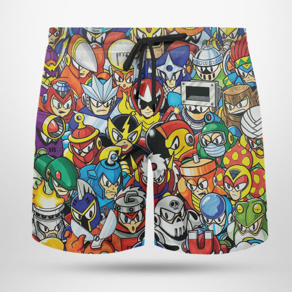 Mega Man Robot Masters Hawaii Short Summer Shorts Men Ha104168