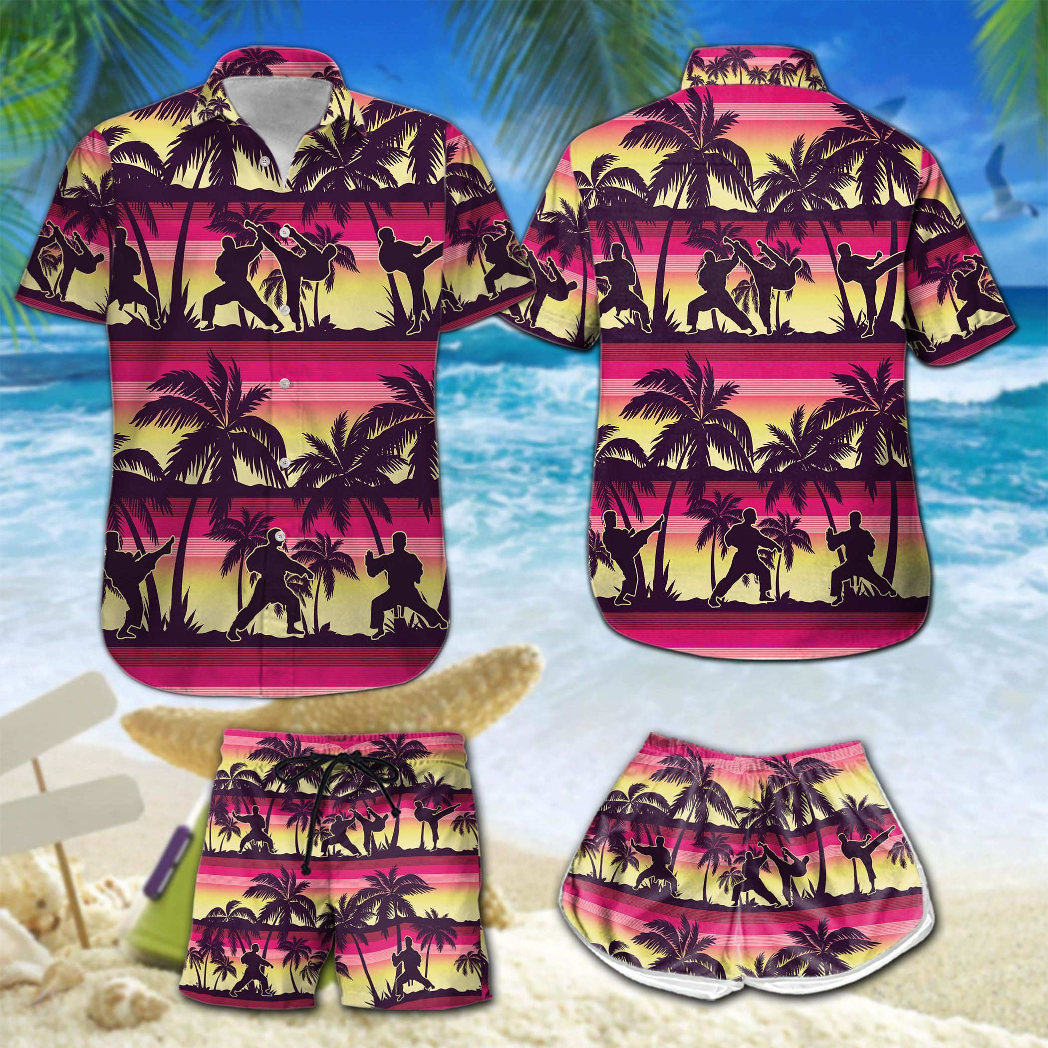 Palm Tree Karate Hawaii Set Summer Holiday Ha65778