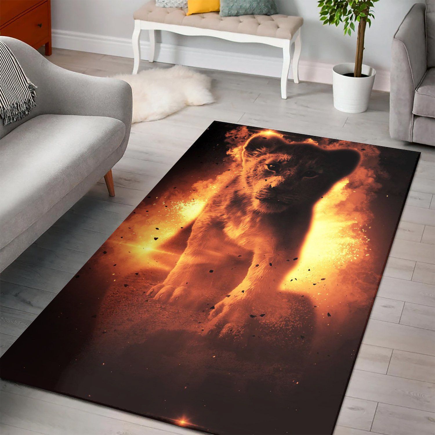 The Lion Area Rug Carpet Living room and bedroom Rug US Gift Decor