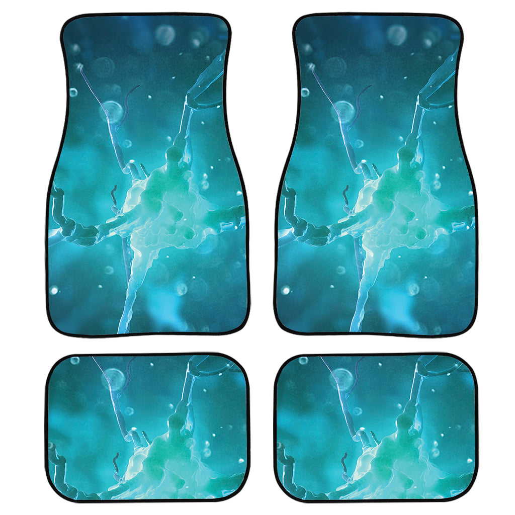 Blue Neurons In The Brain Print Front And Back Car Floor Mats, Front Car Mat