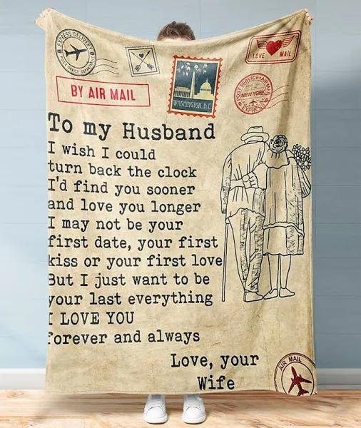 To My Husband I Love You Forever And Always Fleece Blanket Gift For Husband From Wife To Husband Home Decor Bedding Couch Sofa Soft And Comfy Cozy