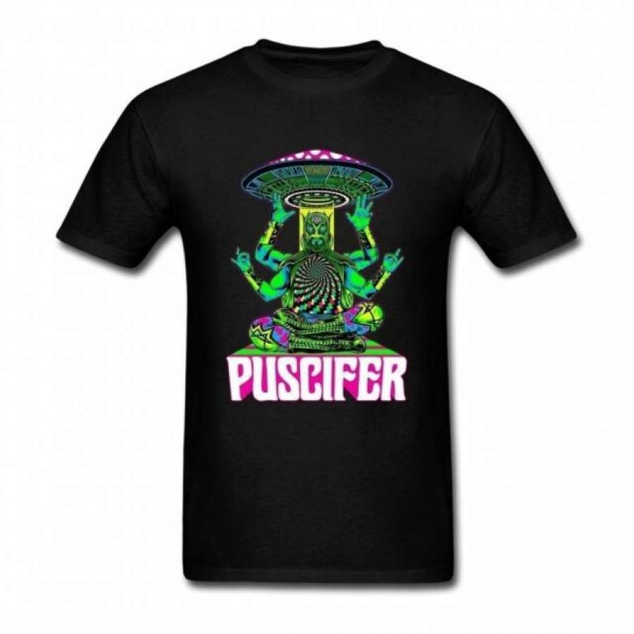 Fashion Mens Puscifer Lucha Invasion Graphic Casual Poster T-Shirt