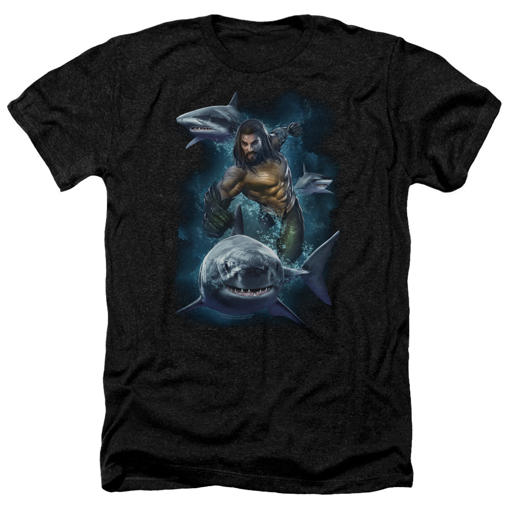 Aquaman Movie Swimming With Sharks – Men’S Heather T-Shirt