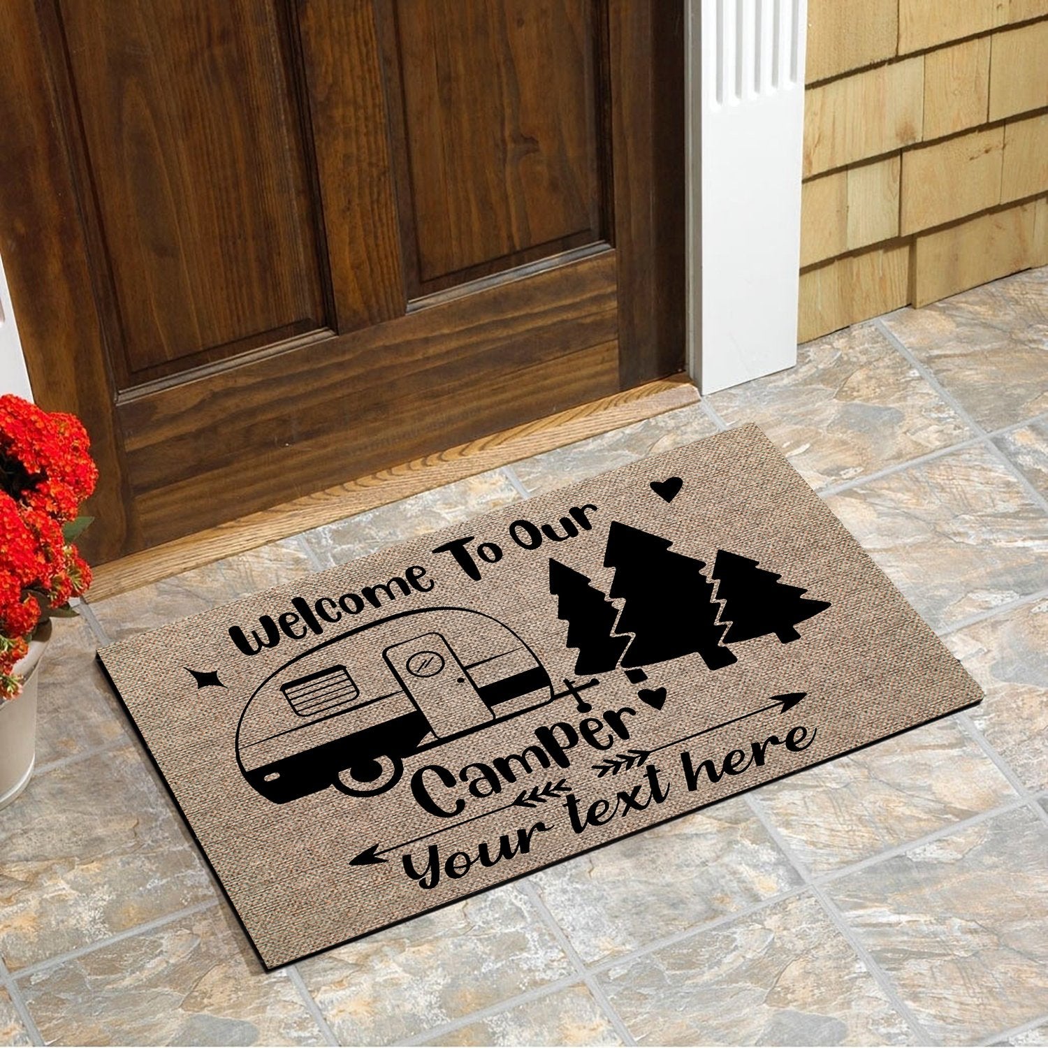 Camping Doormat Personalized Gift For Camping Lover, Doormat For Rv, Welcome To Our Camper Custom Text Doormat Chipteeamz – Tnn147