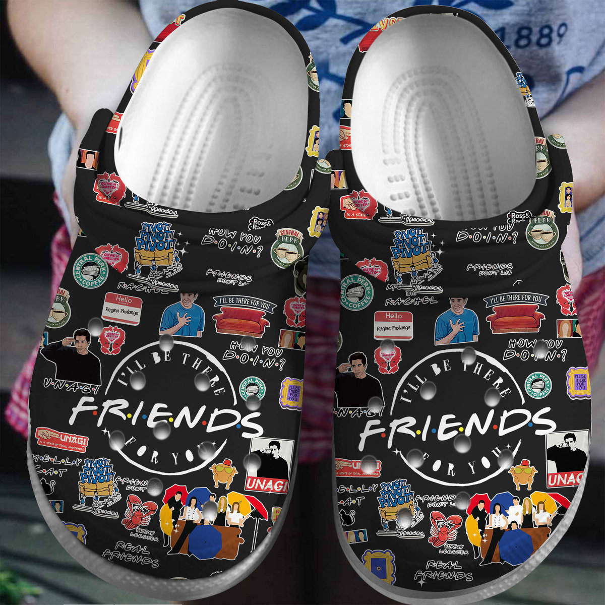 Premium Friends TV Series Crocs Crocband Clogs Shoes Comfortable For Men Women and Kids