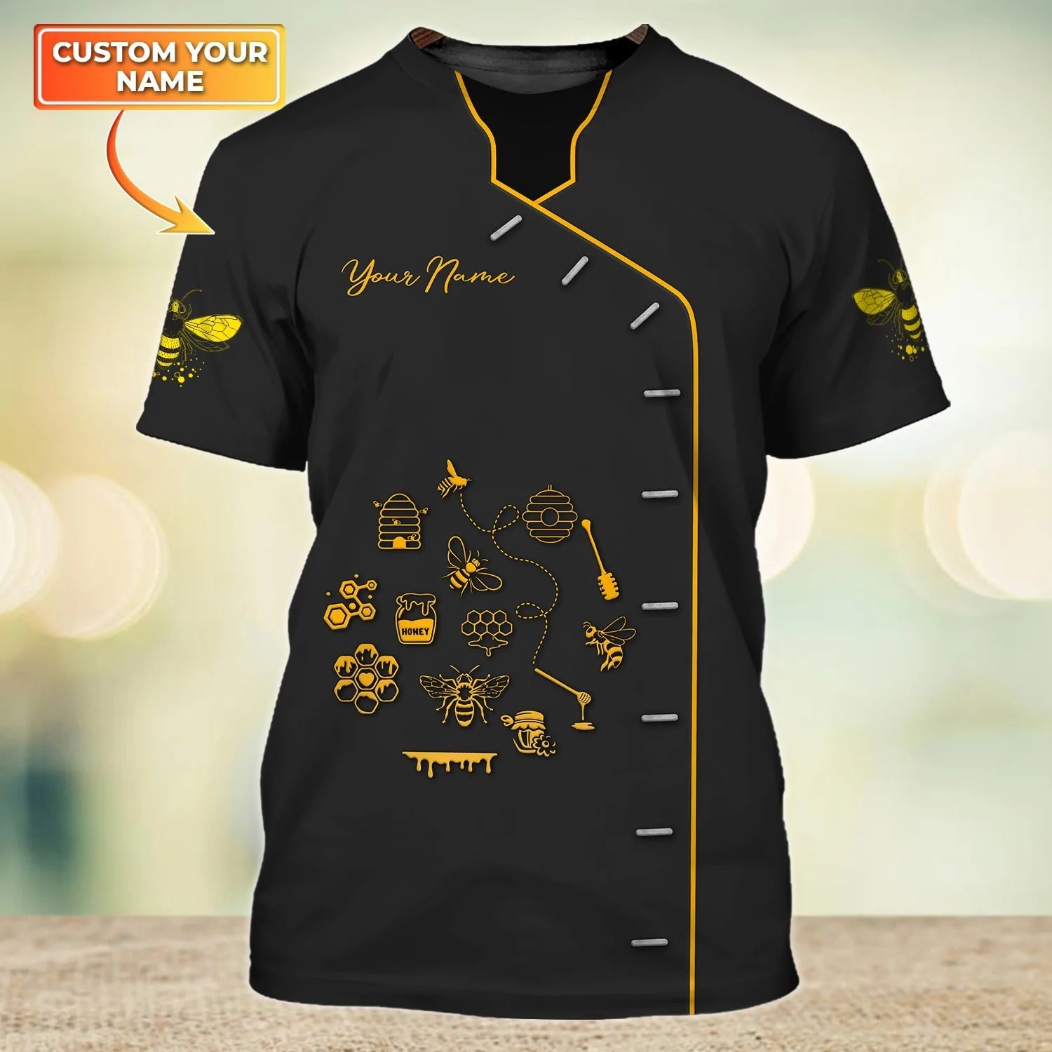 Custom 3D All Over Print Black Bee Shirt, Bee Keeper Men Shirt, Best Gift For Bee Lover